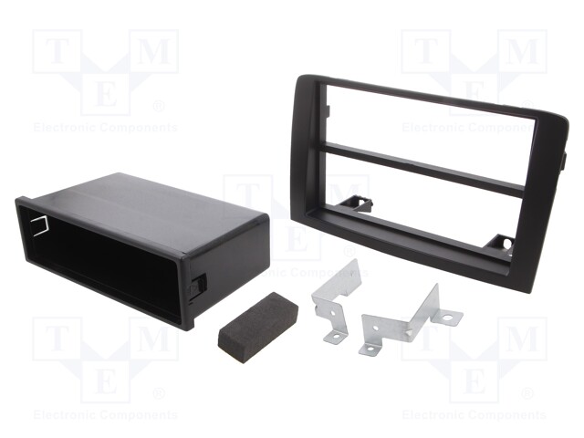 Radio mounting frame; Fiat,Lancia; 2 ISO; black