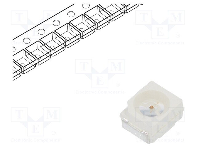 LED; SMD; 3528,PLCC2; yellow; 475÷900mcd; 3.5x2.8x1.8mm; 120°; 20mA