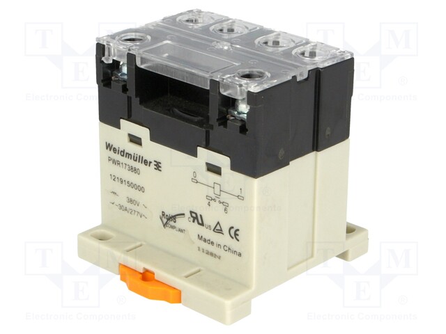 Relay: electromagnetic; SPST-NO; Ucoil: 380VAC; 30A; industrial