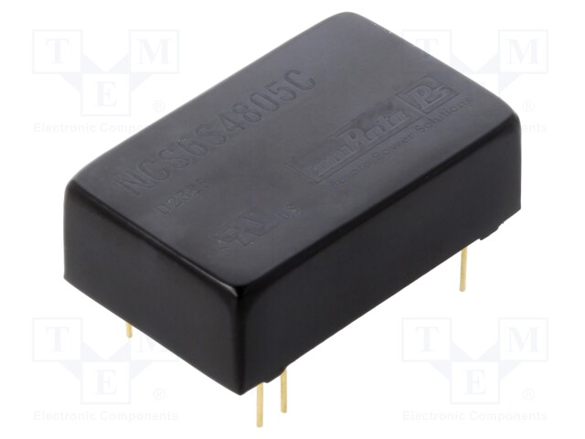 Isolated Board Mount DC/DC Converter, 4:1 Input, ITE, 1 Output, 6 W, 5 V, 1.2 A