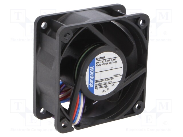 Fan: DC; axial; 60x60x25mm; 66m3/h; 48dBA; ball bearing; 9700rpm