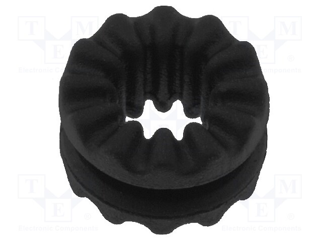 Grommet; Ømount.hole: 6.35mm; Panel thick: max.1.45mm; Mat: rubber