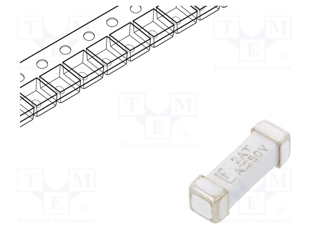 Fuse: fuse; time-lag; 2A; 250VAC; SMD; ceramic; 10,1x3,1x3,25mm