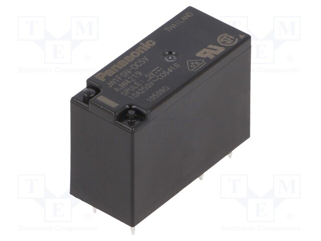 Relay: electromagnetic; SPDT; Ucoil: 5VDC; 10A/250VAC; 10A/30VDC