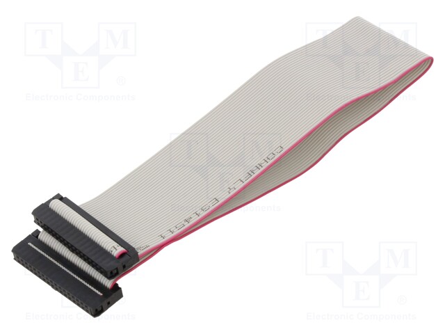 Ribbon cable with IDC connectors; 34x28AWG; Cable ph: 1mm; 0.3m