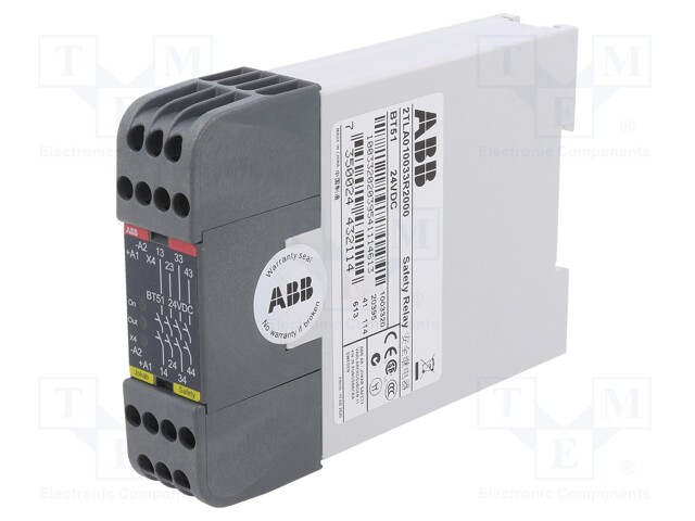 Safety Relay, 4PST-NO, BT51 Series, DIN Rail, 6 A, Screw