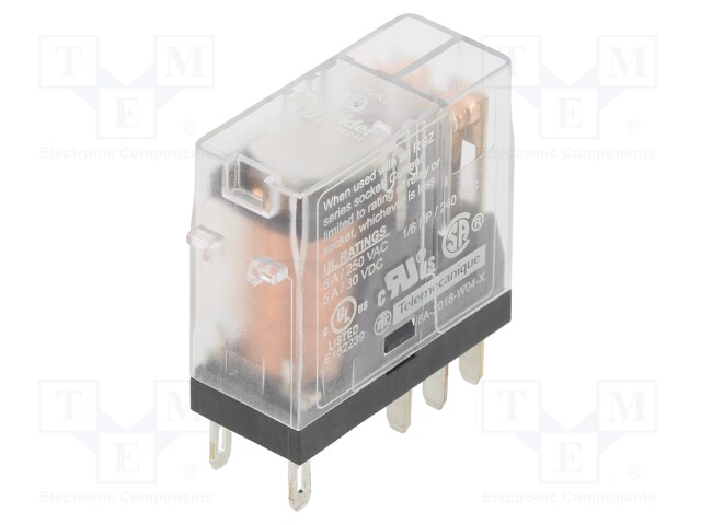 Relay: electromagnetic; DPDT; Ucoil: 120VAC; 5A/250VAC; 5A/30VDC