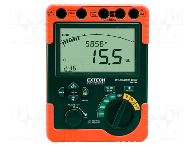 Meter: insulation resistance; bargraph,LCD (6000); Plug: EU