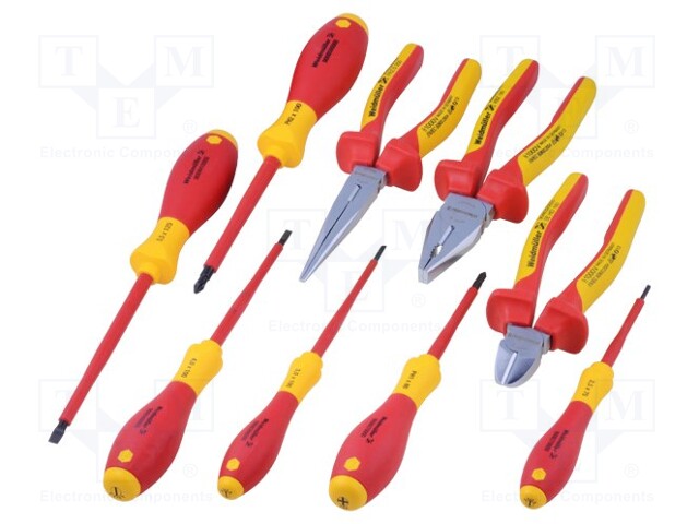 Pliers and screwdrivers; Pcs: 9; insulated; insulated; 1kVAC