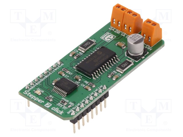 Click board; stepper motor driver; GPIO,SPI; MCP23S08,MTS62C19A