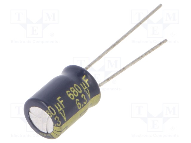 Electrolytic Capacitor, 680 µF, 6.3 V, FK Series, ± 20%, Radial Leaded, 3000 hours @ 105°C