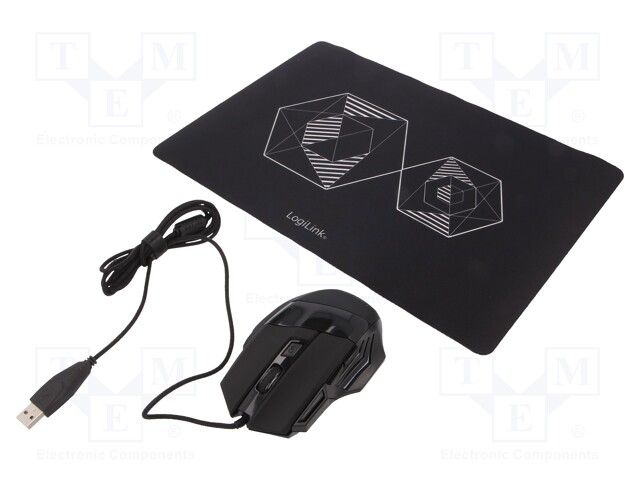 Optical mouse; black; USB; wired; No.of butt: 7