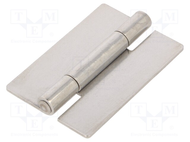 Hinge; Width: 50mm; stainless steel; H: 75mm; V: for welding