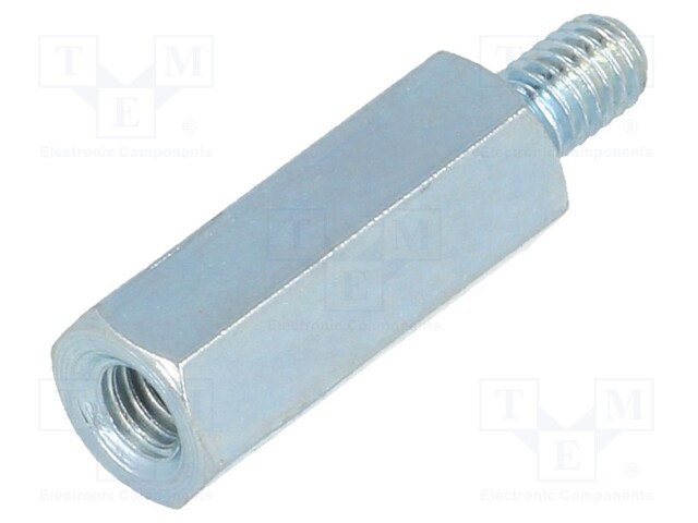 Screwed spacer sleeve; Int.thread: M3; 14mm; Ext.thread: M3; steel