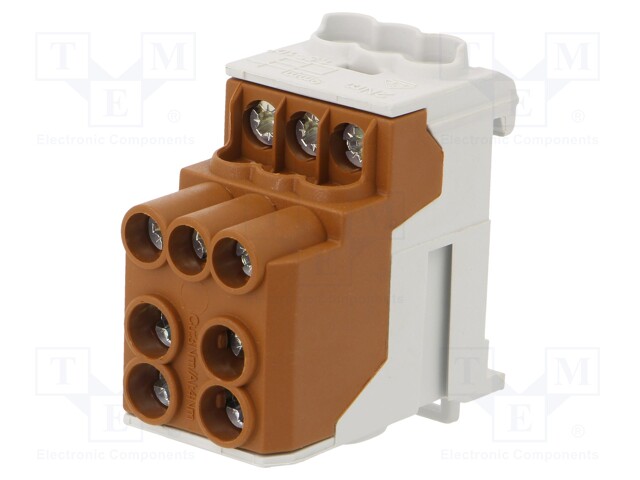 Splice terminal: distribution block; 10mm2,25mm2; ways: 1; brown