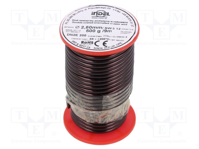 Coil wire; double coated enamelled; 2.8mm; 500g; -65÷200°C