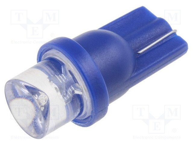 LED lamp; blue; T08; Urated: 12VDC; 0.6lm; No.of diodes: 1; 0.24W