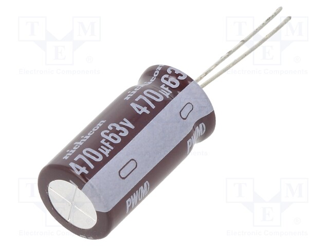 ALUMINUM ELECTROLYTIC CAPACITOR, 470UF, 63V, 20%, RADIAL