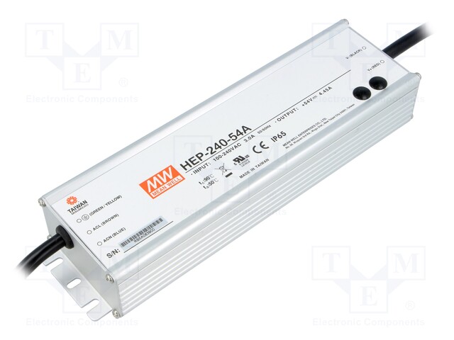 Power supply: switched-mode; modular; 240.3W; 54VDC; 50÷57VDC