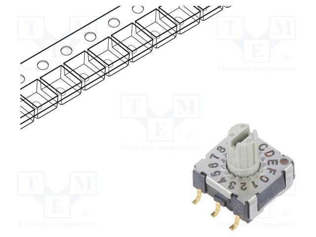 Encoding switch; HEX/BCD; Pos: 16; SMT; Rcont max: 80mΩ