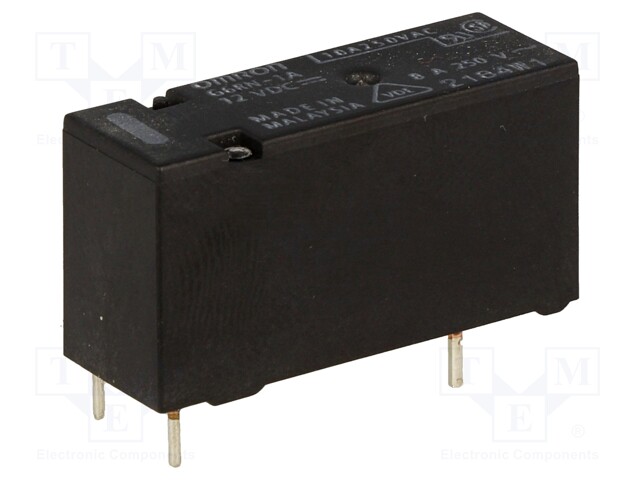 Relay: electromagnetic; SPST-NO; Ucoil: 12VDC; 8A/250VAC; 5A/30VDC