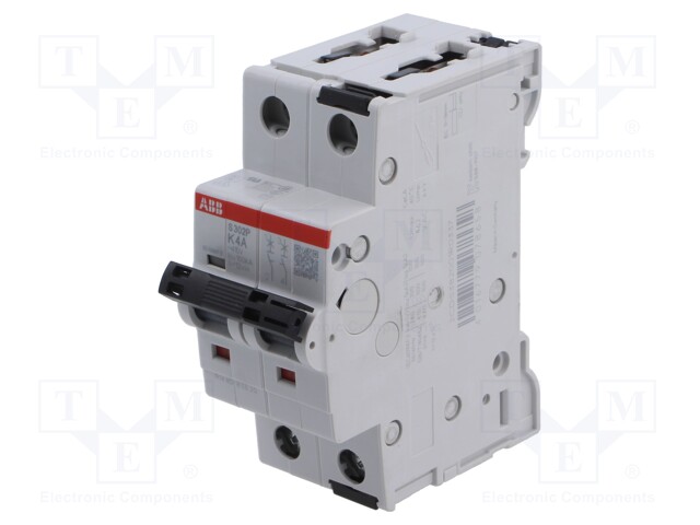 Circuit breaker; 415VAC; Inom: 4A; Poles: 2; for DIN rail mounting