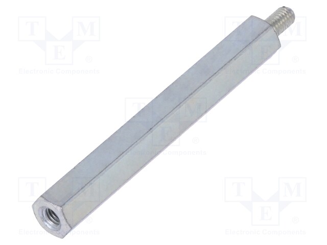 Screwed spacer sleeve; Int.thread: M3; 45mm; Ext.thread: M3; steel