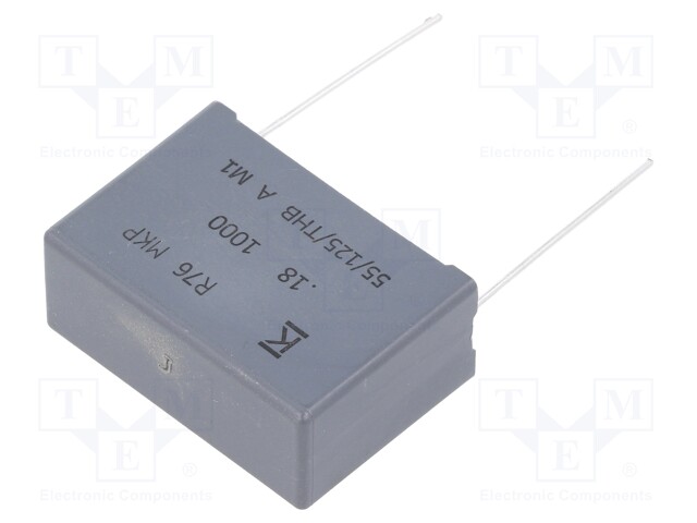 Capacitor: polypropylene; 180nF; 27.5mm; ±5%; 32x13x22mm; 1000VDC