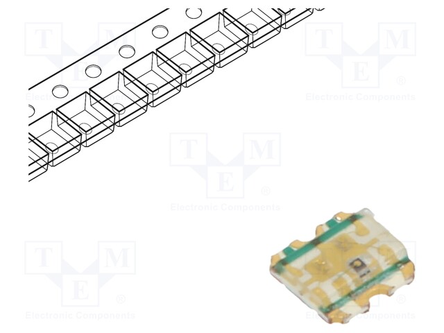 LED; SMD; 1616; orange/green/blue; 1.6x1.6x0.35mm; 120°; 20mA