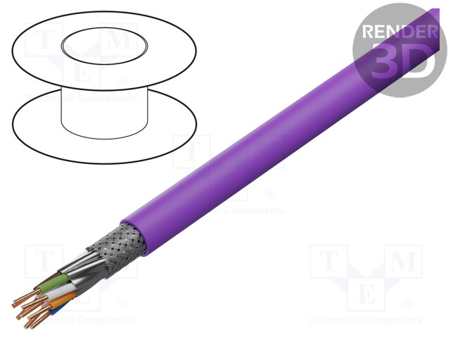 Wire; S/FTP; 5e; industrial Ethernet; solid; Cu; 4x2x24AWG; FRNC