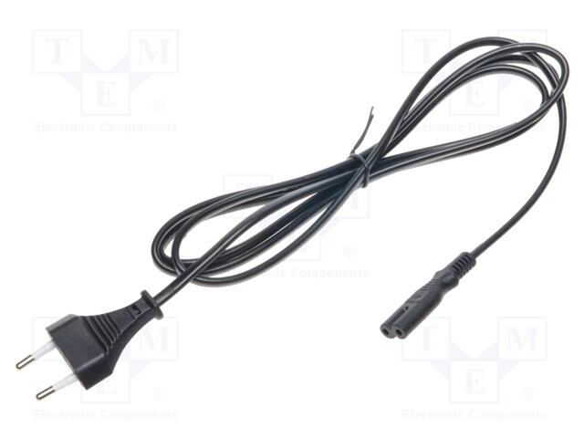 Mains cable; Plug: EU; IEC C7 female