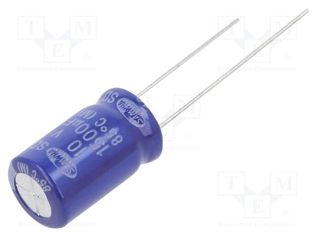 Capacitor: electrolytic; THT; 1500uF; 10VDC; Ø10x16mm; ±20%; 2000h