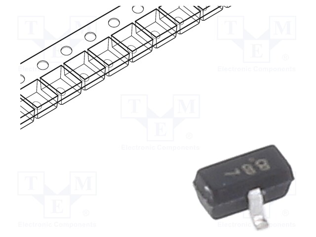 Transistor: NPN; bipolar; BRT; 50V; 100mA; 200W; SC75; R1: 22kΩ