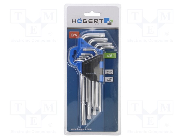 Wrenches set; Torx®; Chrom-vanadium steel; 9pcs.