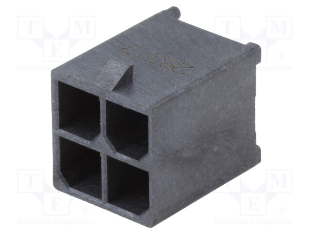 Socket; wire-board; male; Mega-Fit; 5.7mm; PIN: 4; Layout: 2x2; 23A