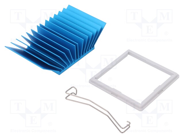 Heatsink: extruded; grilled; blue; L: 42.5mm; W: 42.5mm; H: 17.5mm