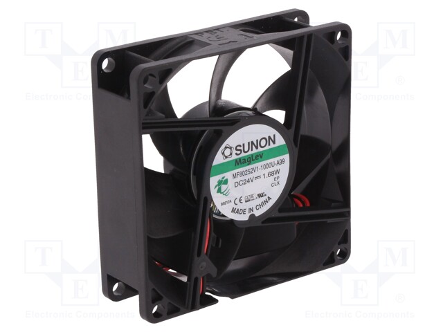 Fan: DC; axial; 24VDC; 80x80x25mm; 69.29m3/h; 33dBA; Vapo; 3200rpm