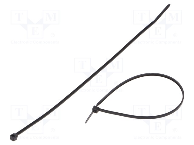 Cable tie; L: 200mm; W: 2.5mm; polyamide; 80N; black; -40÷85°C