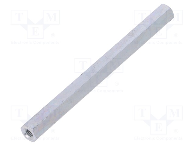 Screwed spacer sleeve; Int.thread: M4; 80mm; hexagonal; steel