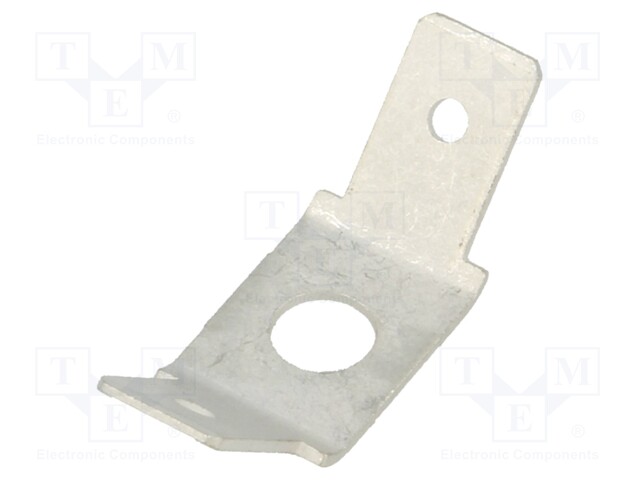 Terminal: flat; 4.8mm; 0.5mm; male; M2,5; double; screw; brass