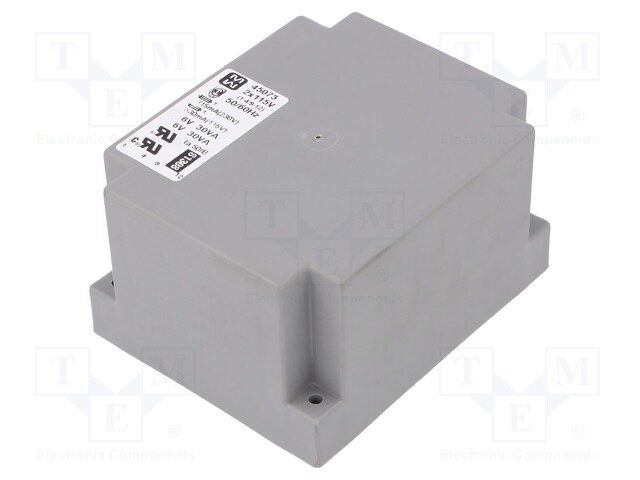 Transformer: encapsulated; 60VA; 115/230VAC; 6V; 6V; 5A; 5A