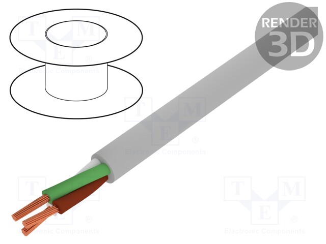 Wire; ELITRONIC® LIYY; 3x0,5mm2; unshielded; 250V; Cu; stranded