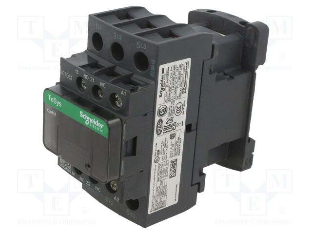 Contactor: 3-pole; NO x3; Auxiliary contacts: NO + NC; 120VAC; 32A