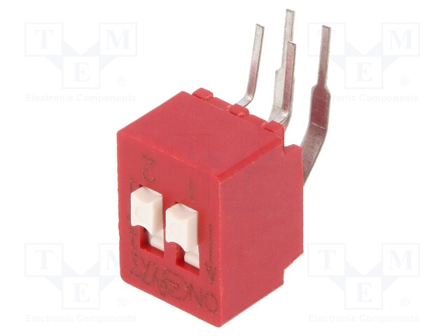 Switch: DIP-SWITCH; Poles number: 2; OFF-ON; 0.025A/25VDC; Pos: 2