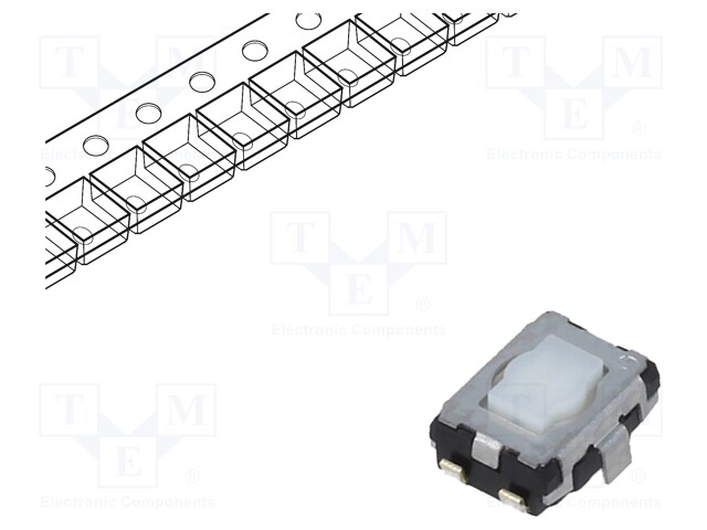 Microswitch TACT; SPST; Pos: 2; 0.02A/15VDC; SMT; none; 2.1mm; white