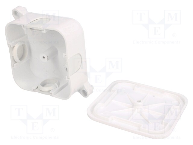 Enclosure: junction box; X: 72mm; Y: 72mm; Z: 28mm; wall mount; IP44