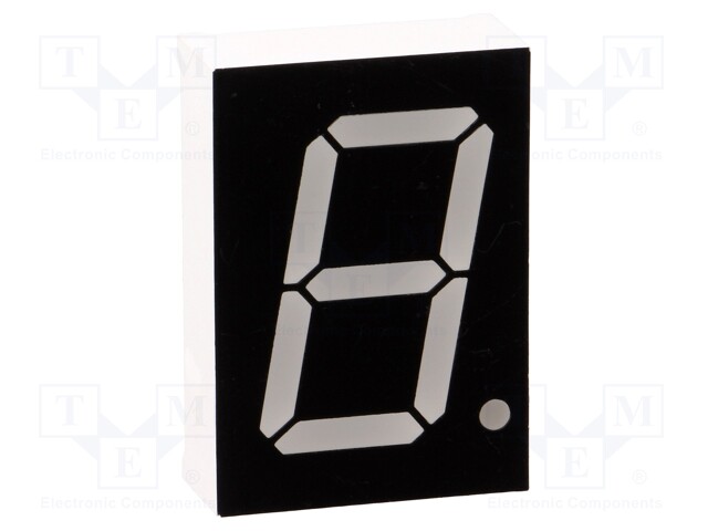 Display: LED; 7-segment; 25.4mm; 1"; No.char: 1; red; 15mcd; cathode