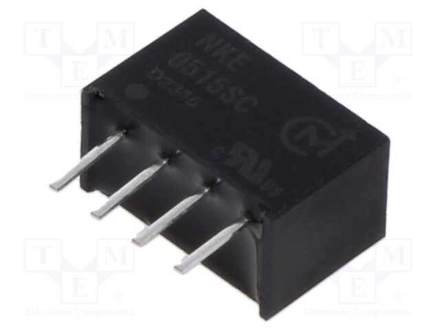 Converter: DC/DC; 1W; Uin: 4.5÷5.5V; Uout: 15VDC; Iout: 66mA; SIP