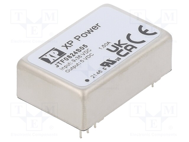 Isolated Board Mount DC/DC Converter, 4:1 Input, ITE, 1 Output, 8 W, 5 V, 1.5 A