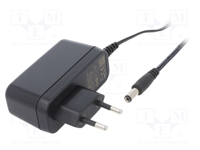 Power supply: switched-mode; voltage source; 5VDC; 2.1A; 12W; plug